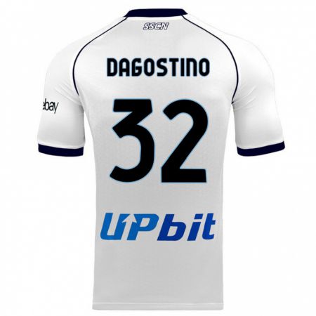 Kandiny Bambino Maglia Giuseppe Dagostino #32 Bianco Kit Gara Away 2023/24 Maglietta