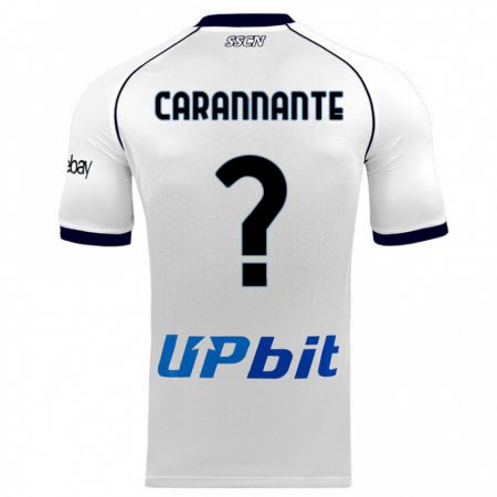 Kandiny Bambino Maglia Lorenzo Carannante #0 Bianco Kit Gara Away 2023/24 Maglietta