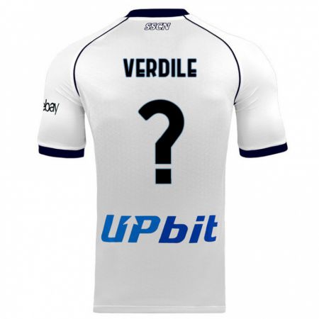 Kandiny Bambino Maglia Domenico Verdile #0 Bianco Kit Gara Away 2023/24 Maglietta