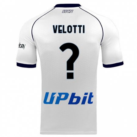 Kandiny Bambino Maglia Christian Velotti #0 Bianco Kit Gara Away 2023/24 Maglietta