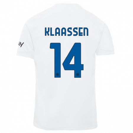 Kandiny Bambino Maglia Davy Klaassen #14 Bianco Kit Gara Away 2023/24 Maglietta