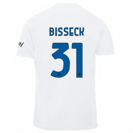 Kandiny Kinder Yann Bisseck #31 Weiß Auswärtstrikot Trikot 2023/24 T-Shirt Österreich