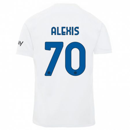 Kandiny Bambino Maglia Alexis Sánchez #70 Bianco Kit Gara Away 2023/24 Maglietta