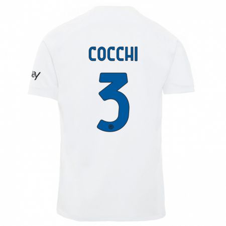 Kandiny Bambino Maglia Matteo Cocchi #3 Bianco Kit Gara Away 2023/24 Maglietta