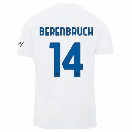 Kandiny Bambino Maglia Thomas Berenbruch #14 Bianco Kit Gara Away 2023/24 Maglietta