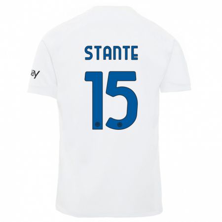 Kandiny Kinder Francesco Stante #15 Weiß Auswärtstrikot Trikot 2023/24 T-Shirt Österreich