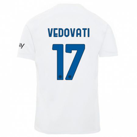 Kandiny Kinderen Gabriele Vedovati #17 Wit Uitshirt Uittenue 2023/24 T-Shirt België