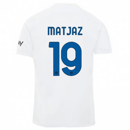 Kandiny Bambino Maglia Samo Matjaz #19 Bianco Kit Gara Away 2023/24 Maglietta