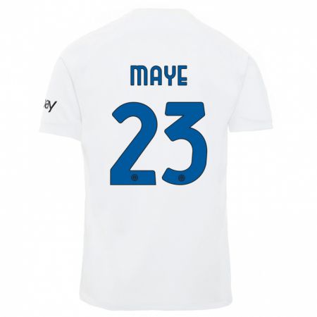 Kandiny Bambino Maglia Yvan Maye #23 Bianco Kit Gara Away 2023/24 Maglietta