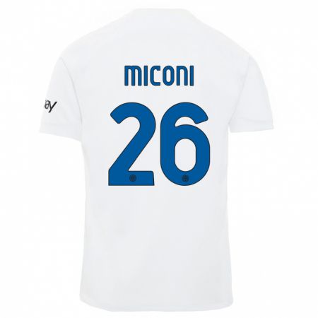 Kandiny Bambino Maglia Riccardo Miconi #26 Bianco Kit Gara Away 2023/24 Maglietta