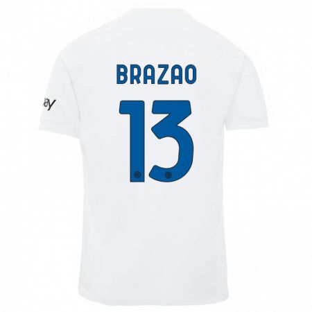 Kandiny Bambino Maglia Gabriel Brazao #13 Bianco Kit Gara Away 2023/24 Maglietta