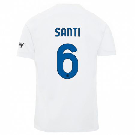 Kandiny Bambino Maglia Irene Santi #6 Bianco Kit Gara Away 2023/24 Maglietta