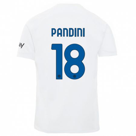 Kandiny Bambino Maglia Marta Pandini #18 Bianco Kit Gara Away 2023/24 Maglietta