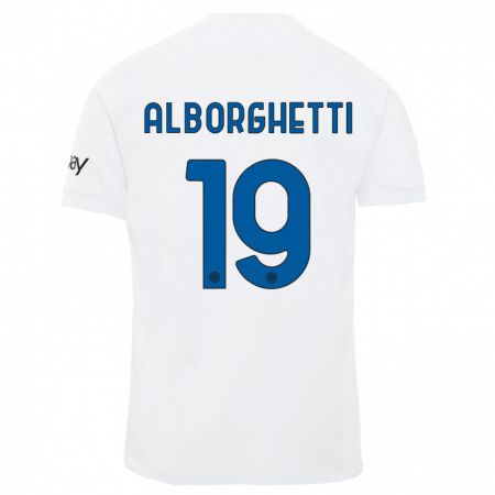 Kandiny Bambino Maglia Lisa Alborghetti #19 Bianco Kit Gara Away 2023/24 Maglietta