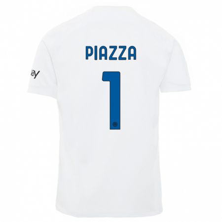 Kandiny Bambino Maglia Alessia Piazza #1 Bianco Kit Gara Away 2023/24 Maglietta