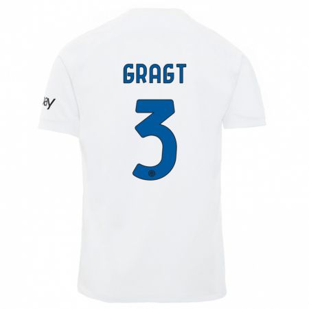 Kandiny Bambino Maglia Stefanie Van Der Gragt #3 Bianco Kit Gara Away 2023/24 Maglietta