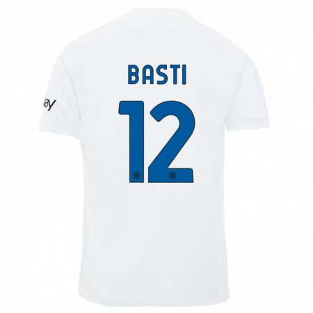 Kandiny Kinderen Matteo Basti #12 Wit Uitshirt Uittenue 2023/24 T-Shirt België