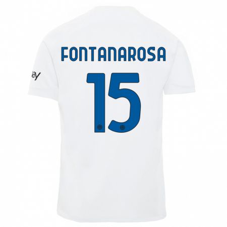 Kandiny Bambino Maglia Alessandro Fontanarosa #15 Bianco Kit Gara Away 2023/24 Maglietta