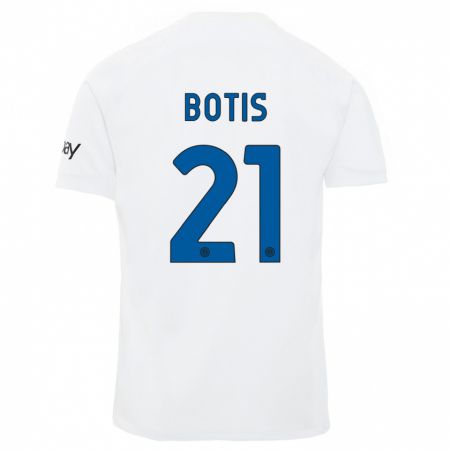 Kandiny Bambino Maglia Nikolaos Botis #21 Bianco Kit Gara Away 2023/24 Maglietta