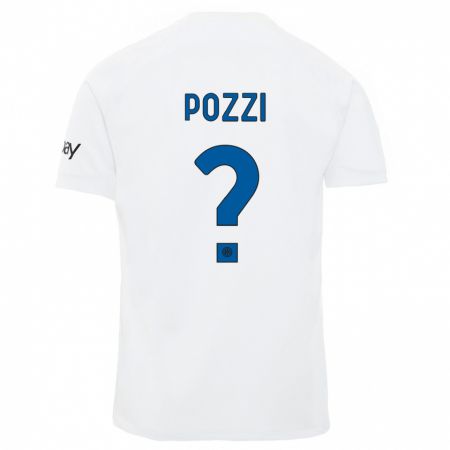 Kandiny Bambino Maglia Andrea Pozzi #0 Bianco Kit Gara Away 2023/24 Maglietta