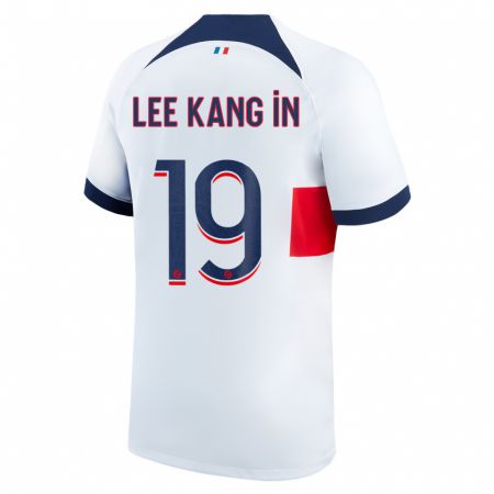 Kandiny Bambino Maglia Kang-In Lee #19 Bianco Kit Gara Away 2023/24 Maglietta