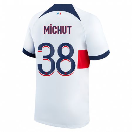 Kandiny Niño Camiseta Edouard Michut #38 Blanco 2ª Equipación 2023/24 La Camisa México