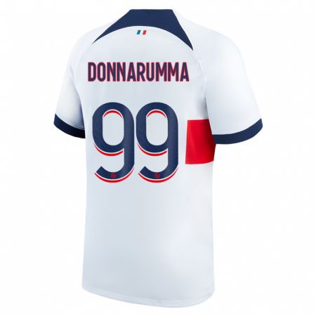 Kandiny Bambino Maglia Gianluigi Donnarumma #99 Bianco Kit Gara Away 2023/24 Maglietta