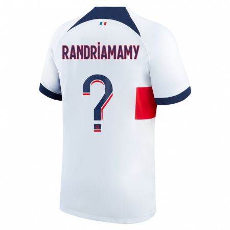 Kandiny Bambino Maglia Mathyas Randriamamy #0 Bianco Kit Gara Away 2023/24 Maglietta