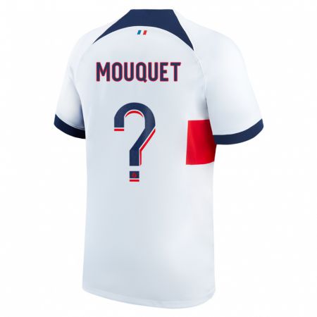 Kandiny Bambino Maglia Louis Mouquet #0 Bianco Kit Gara Away 2023/24 Maglietta