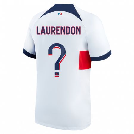 Kandiny Bambino Maglia Bilal Laurendon #0 Bianco Kit Gara Away 2023/24 Maglietta