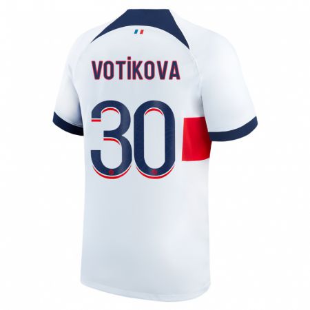 Kandiny Bambino Maglia Barbora Votikova #30 Bianco Kit Gara Away 2023/24 Maglietta