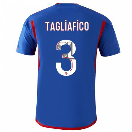 Kandiny Bambino Maglia Nicolás Tagliafico #3 Blu Rosso Kit Gara Away 2023/24 Maglietta