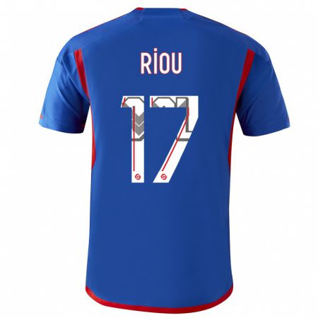 Kandiny Bambino Maglia Rémy Riou #17 Blu Rosso Kit Gara Away 2023/24 Maglietta