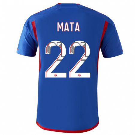 Kandiny Bambino Maglia Clinton Mata #22 Blu Rosso Kit Gara Away 2023/24 Maglietta