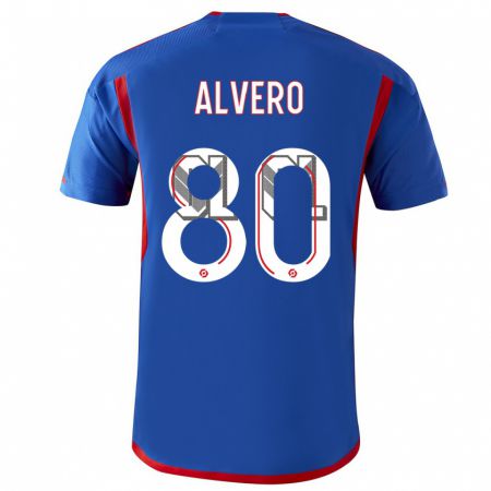 Kandiny Bambino Maglia Skelly Alvero #80 Blu Rosso Kit Gara Away 2023/24 Maglietta