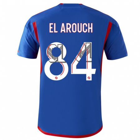 Kandiny Kinder Mohamed El Arouch #84 Blau Rot Auswärtstrikot Trikot 2023/24 T-Shirt Österreich