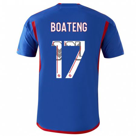 Kandiny Kinder Jerome Boateng #17 Blau Rot Auswärtstrikot Trikot 2023/24 T-Shirt Österreich