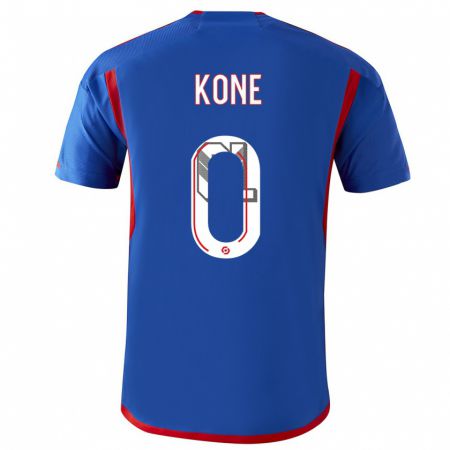 Kandiny Bambino Maglia Youssouf Kone #0 Blu Rosso Kit Gara Away 2023/24 Maglietta