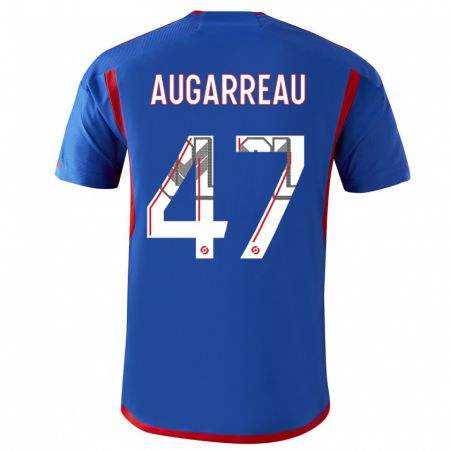 Kandiny Bambino Maglia Sofiane Augarreau #47 Blu Rosso Kit Gara Away 2023/24 Maglietta