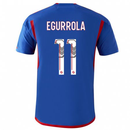 Kandiny Bambino Maglia Damaris Egurrola #11 Blu Rosso Kit Gara Away 2023/24 Maglietta