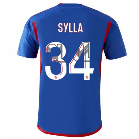 Kandiny Bambino Maglia Kysha Sylla #34 Blu Rosso Kit Gara Away 2023/24 Maglietta