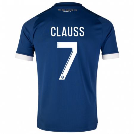 Kandiny Bambino Maglia Jonathan Clauss #7 Blu Scuro Kit Gara Away 2023/24 Maglietta