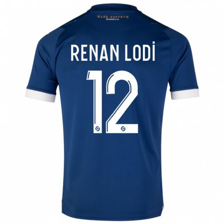 Kandiny Bambino Maglia Renan Lodi #12 Blu Scuro Kit Gara Away 2023/24 Maglietta