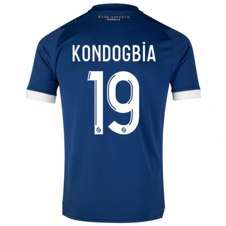 Kandiny Bambino Maglia Geoffrey Kondogbia #19 Blu Scuro Kit Gara Away 2023/24 Maglietta