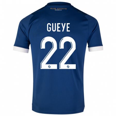 Kandiny Kinderen Pape Gueye #22 Donkerblauw Uitshirt Uittenue 2023/24 T-Shirt België