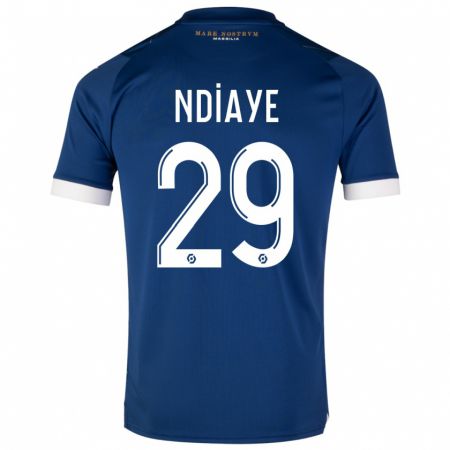 Kandiny Kinderen Iliman Ndiaye #29 Donkerblauw Uitshirt Uittenue 2023/24 T-Shirt België