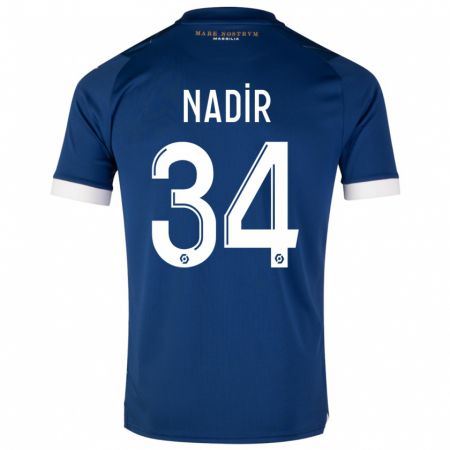 Kandiny Bambino Maglia Bilal Nadir #34 Blu Scuro Kit Gara Away 2023/24 Maglietta