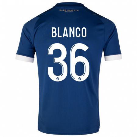 Kandiny Kinderen Rubén Blanco #36 Donkerblauw Uitshirt Uittenue 2023/24 T-Shirt België