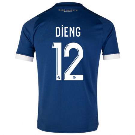 Kandiny Kinderen Bamba Dieng #12 Donkerblauw Uitshirt Uittenue 2023/24 T-Shirt België