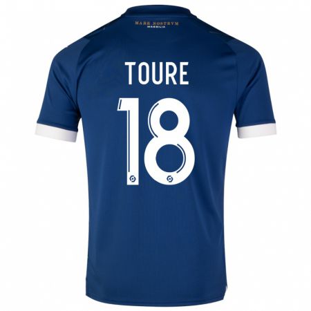 Kandiny Kinderen Isaak Toure #18 Donkerblauw Uitshirt Uittenue 2023/24 T-Shirt België